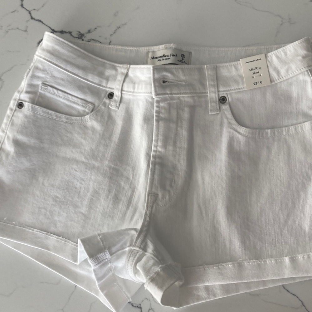 Abercrombie & Fitch White Women's Denim Jean Shorts